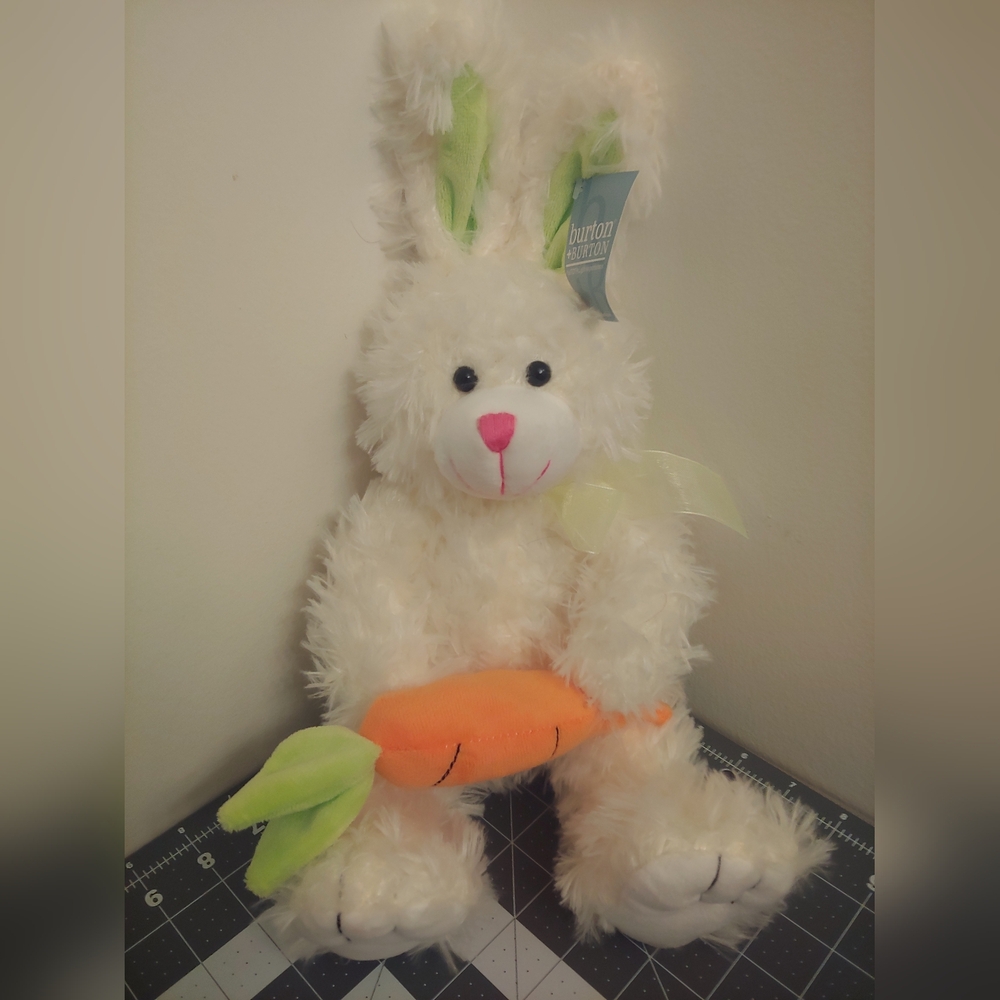 Burton + Burton White Bunny Plush 17" With Carrot Easter